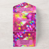 Sweet sixteenスパークリーグリッターガーリーホットピンク オールインワン招待状 (外側)