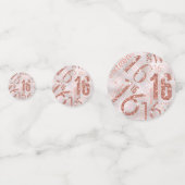 Sweet sixteenスパークルワードクラウドバラ金ゴールドID265 コンフェッティ (正面)