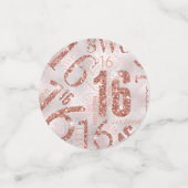 Sweet sixteenスパークルワードクラウドバラ金ゴールドID265 コンフェッティ (スモール正面)