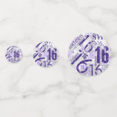 Sweet sixteenスパークルワードクラウドパープルID265 コンフェッティ (正面)