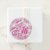 Sweet sixteenスパークルワードクラウドピンクID265 フェイバータグ (インサイチュ)