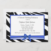 Sweet sixteenゼブラとブルーボウ(写真付) 招待状 (裏面)