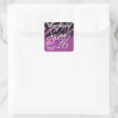 Sweet sixteenゼブラカップケーキパーティー スクエアシール (バッグ)