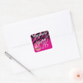 Sweet sixteenゼブラカップケーキパーティー スクエアシール (封筒)