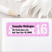 Sweet sixteenゼブラ誕生日紙製品 ラベル (インサイチュ)