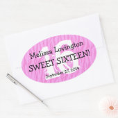 Sweet sixteenゼブラ誕生祝いプレゼントV012 楕円形シール (封筒)