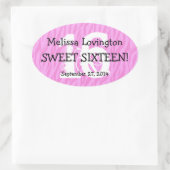 Sweet sixteenゼブラ誕生祝いプレゼントV012 楕円形シール (バッグ)