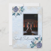 Sweet sixteenダスティブルーフローラ招待 招待状 (裏面)