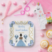 Sweet sixteenダストブルーのダークスキンプリンセス ペーパープレート (パーティー)