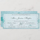 Sweet sixteenダマスクチケット招待状 招待状 (正面/裏面)