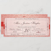 Sweet sixteenダマスクチケット招待状 招待状 (正面/裏面)