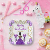 Sweet sixteenダークスキンプリンセスイン紫 ペーパープレート (パーティー)