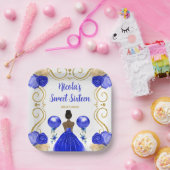 Sweet sixteenダークスキンプリンセスイン青 ペーパープレート (パーティー)