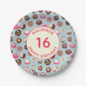Sweet sixteenチョコレートキャンディ誕生日 ペーパープレート (正面)