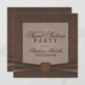 Sweet sixteenチョコレートテーマ誕生パーティー 招待状 (正面/裏面)