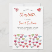 Sweet sixteenティーパーティー誕生日招待状 招待状 (正面)