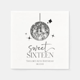 Sweet sixteenディスコボール16thバースデーパーティー スタンダードカクテルナプキン