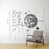 Sweet sixteenディスコボール16thバースデーパーティー タペストリー (インサイチュ(横))