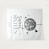 Sweet sixteenディスコボール16thバースデーパーティー タペストリー (正面(横))