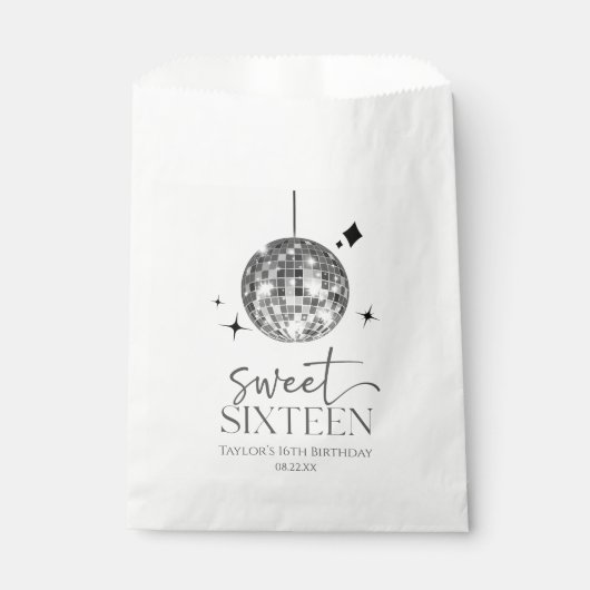 Sweet sixteenディスコボール16thバースデーパーティー フェイバーバッグ (正面)