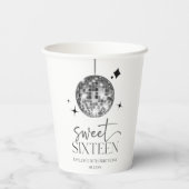 Sweet sixteenディスコボール16thバースデーパーティー 紙コップ (裏面)