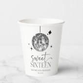 Sweet sixteenディスコボール16thバースデーパーティー 紙コップ (正面)