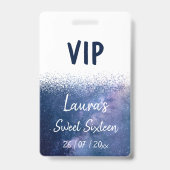 Sweet sixteenネイビーブルーホワイトVIPバッジ バッジ (Back)