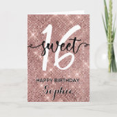 sweet sixteenハッピーバースデーバラ金ゴールドシック カード (正面)