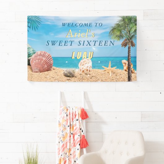 Sweet sixteenハワイアンルアウ（ハワイ式宴会） 横断幕 (インサイチュ)