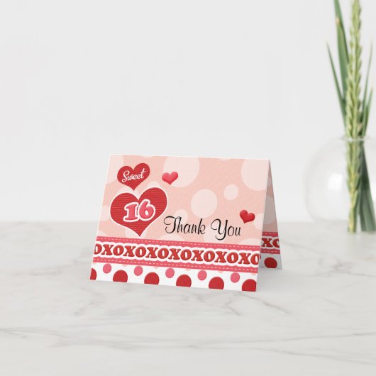 sweet sixteenハートサンキューカード サンキューカード (正面)