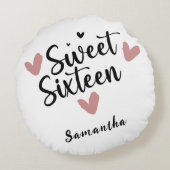 Sweet sixteenハート誕生日パーティー装飾用クッション ラウンドクッション (裏面)