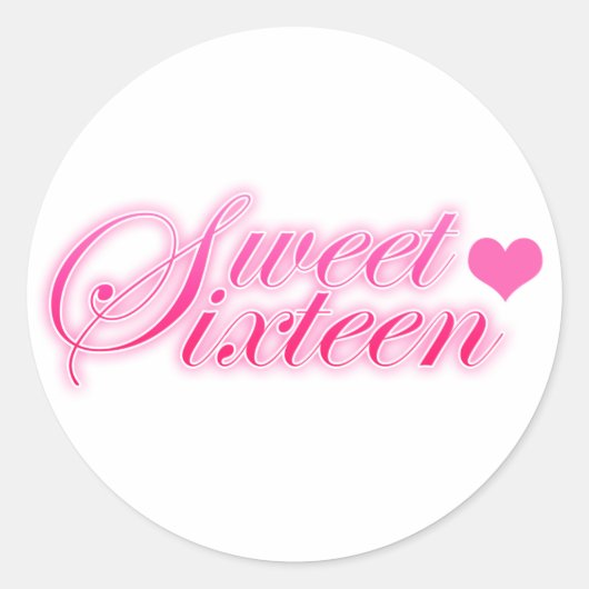 Sweet sixteenハート ラウンドシール (正面)