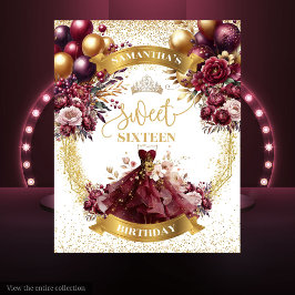 Sweet sixteenバナーブルゴーニュ風船の水色 タペストリー