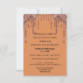 Sweet sixteenバラドレスグリッタードリップブラックオレンジ 招待状 (正面)