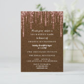 Sweet sixteenバラドレスフローラプリンセスブラウン 招待状 (スタンド正面)