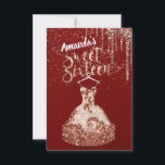 Sweet sixteenバラドレスフローラプリンセスブルゴーニュ 招待状<br><div class="desc">ロレンスK高級エレガントベビーシャワーイベント</div>