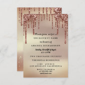 Sweet sixteenバラフローラドレスグリッタードリップスグラム 招待状 (正面/裏面)