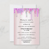 Sweet sixteenバラフローラドレ王室のスユニコーンドリップ 招待状 (正面)