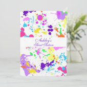 Sweet sixteenバルミツワーネオン絵を描招待状 招待状 (スタンド正面)