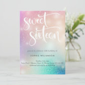 Sweet sixteenパステルライト誕生日 招待状 (スタンド正面)