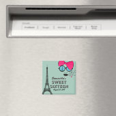 Sweet sixteenパリテーマ誕生日磁石 マグネット (インサイチュ (食洗機))