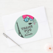 Sweet sixteenパリ誕生日サンキューステッカー ラウンドシール (封筒)