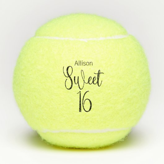 Sweet sixteenパーソナライズされた名 テニスボール (正面)