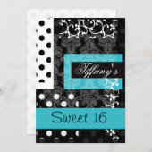 Sweet sixteenパーティの招待状 招待状 (正面/裏面)
