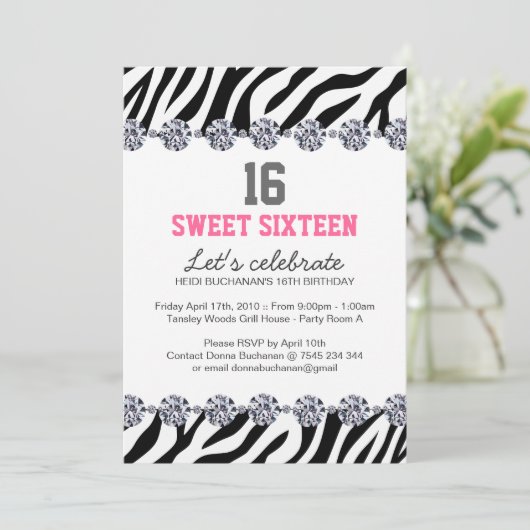 Sweet sixteenパーティの招待状 招待状 (スタンド正面)