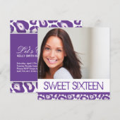Sweet sixteenパーティの招待状 招待状 (正面/裏面)