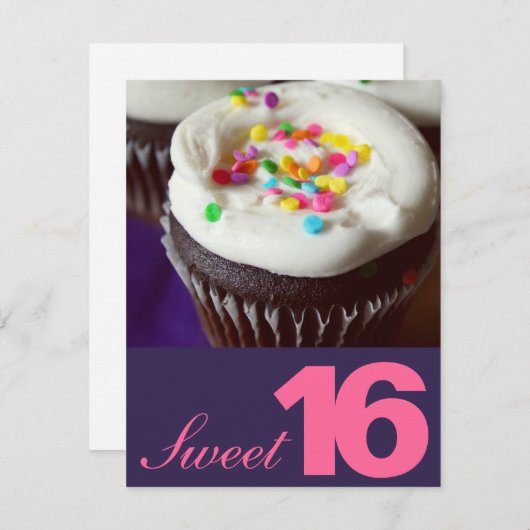 Sweet sixteenパーティの招待状 招待状 (正面/裏面)