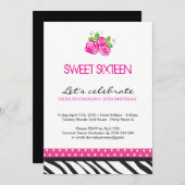 Sweet sixteenパーティの招待状 招待状 (正面/裏面)