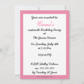 Sweet sixteenパーティの招待状 招待状 (裏面)