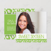 sweet sixteenパーティの招待状 招待状 (正面/裏面)